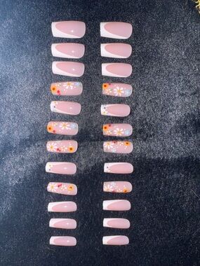 2 for $10 Colorful Floral Fake Nail Set no glue